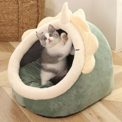 Cozy Cat Cave House — Washable Semi-Enclosed Pet Bed