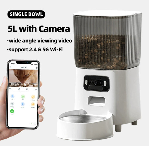 Smart Automatic Pet Feeder — 5L App-Controlled Food Dispenser